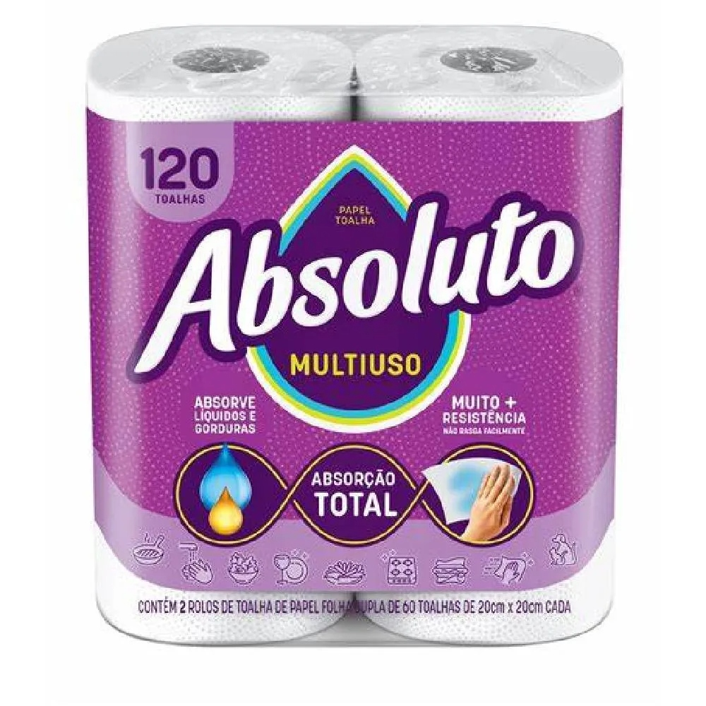 PAPEL TOALHA ABSOLUTO 120UN