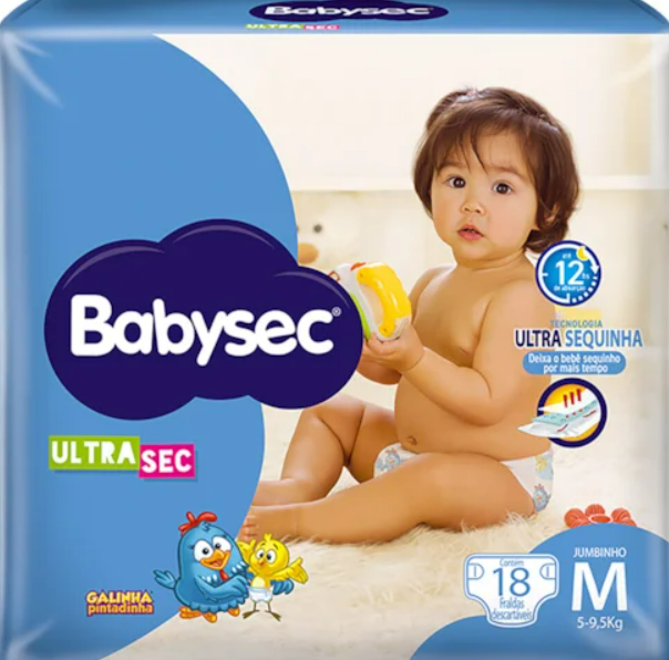 FRALDA BABYSEC GALINHA PINT JUMBINHO M 18UN