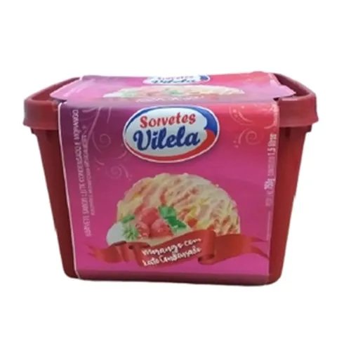 Sorvete VILELA Morango com Leite Condensado 1,5L