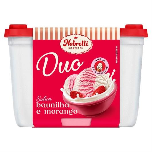 Sorvete NOBRELLI Duo Baunilha e Morango 1,3L
