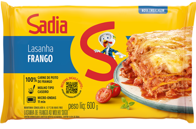 LASANHA FRANGO AO MOLHO SUGO 600G SADIA