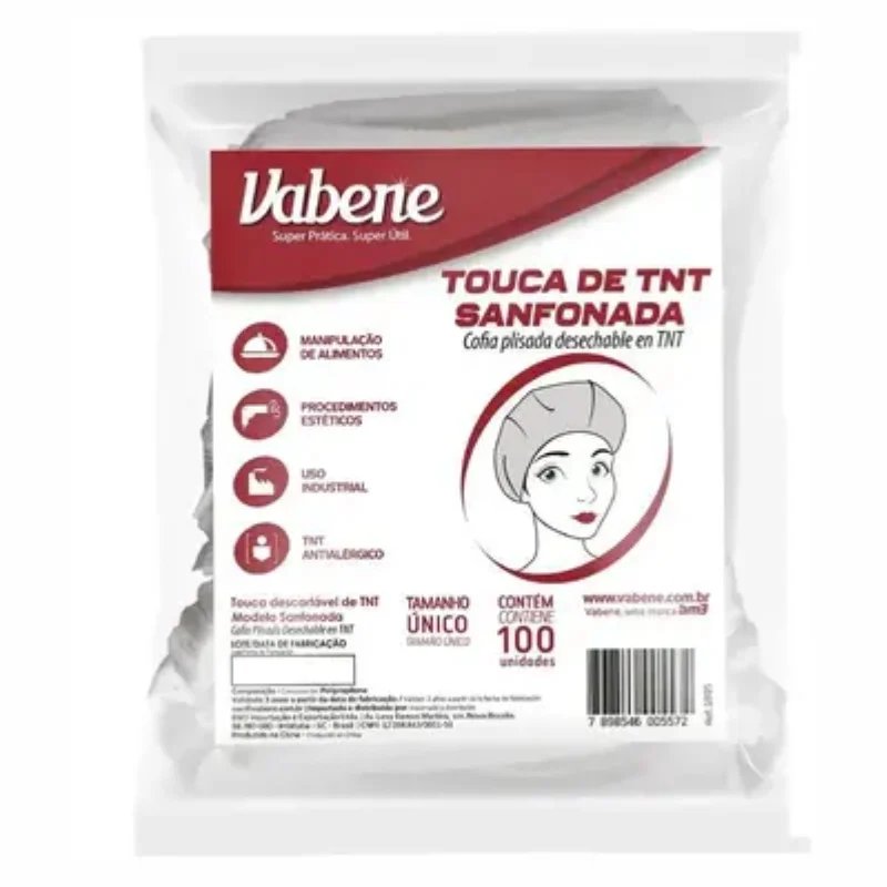Touca sanfonada branca VABENE 100un