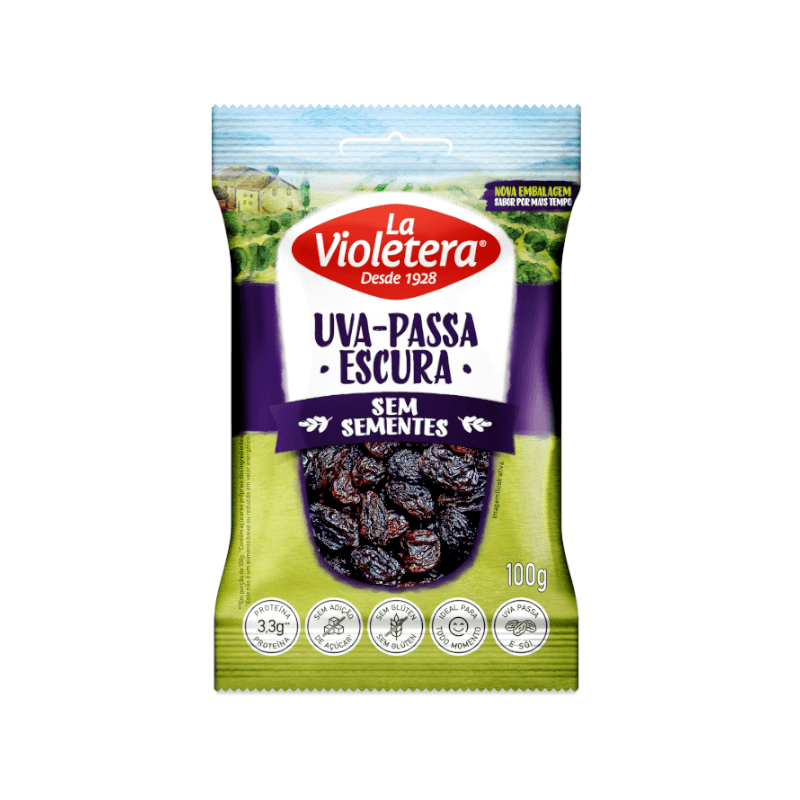 Uva passas escura s/ semente LA VIOLETERA 100g