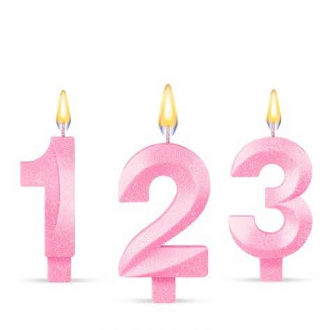 Vela Infinity Candy Nº "5" cor rosa