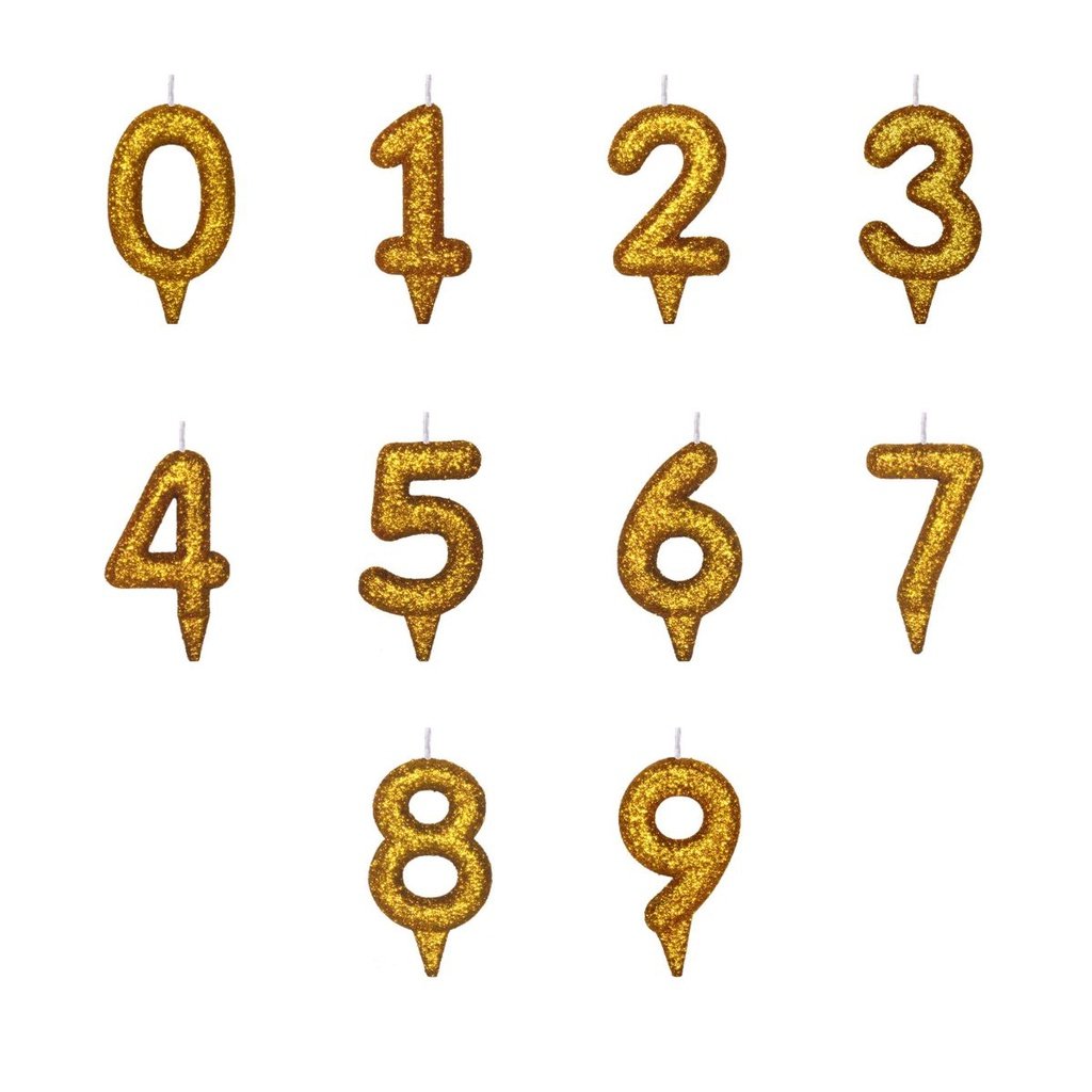 Vela estilo Premium Nº "7" cor dourado